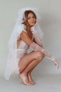 Unforgettable Pearl Veil White -Bridal Dr. Denim Store HA00047 20WHITE 2