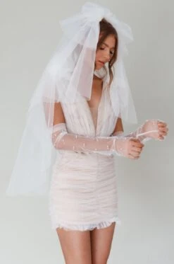 Unforgettable Pearl Veil White -Bridal Dr. Denim Store HA00047 20WHITE 6