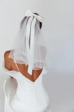 Florence Bow Bridal Veil White -Bridal Dr. Denim Store HA0084 20WHITE 7