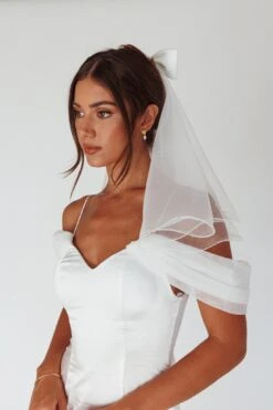 Florence Bow Bridal Veil White -Bridal Dr. Denim Store HA0084 20WHITE 8