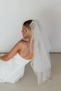 Isa Glitter & Pearl Veil White -Bridal Dr. Denim Store HA0086 20WHITE 2