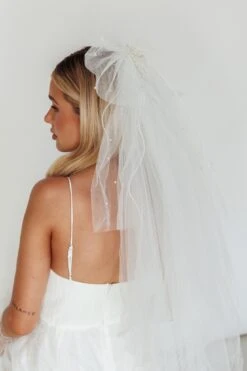 Isa Glitter & Pearl Veil White -Bridal Dr. Denim Store HA0086 20WHITE 4