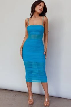 Saturday Nights Lace-Up Back Midi Dress Teal -Bridal Dr. Denim Store ME0168H 20TEAL 2