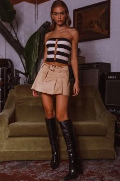 Liza Low Rise Mini Skirt Tan -Bridal Dr. Denim Store SL11746 20TAN 6