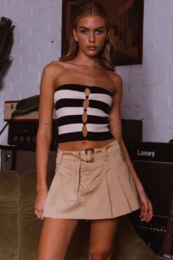 Liza Low Rise Mini Skirt Tan -Bridal Dr. Denim Store SL11746 20TAN 8