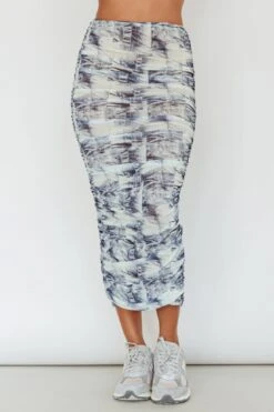 Blue Moons Ruched Midi Skirt Indigo Denim -Bridal Dr. Denim Store SLC3328 S 20INDIGO 20DENIM 4