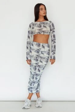 Blue Moons Ruched Midi Skirt Indigo Denim -Bridal Dr. Denim Store SLC3328 S 20INDIGO 20DENIM 5