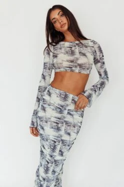 Blue Moons Ruched Midi Skirt Indigo Denim -Bridal Dr. Denim Store SLC3328 S 20INDIGO 20DENIM 6