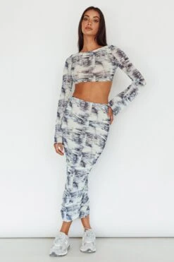 Blue Moons Ruched Midi Skirt Indigo Denim -Bridal Dr. Denim Store SLC3328 S 20INDIGO 20DENIM 7