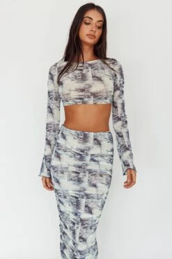 Blue Moons Ruched Midi Skirt Indigo Denim -Bridal Dr. Denim Store SLC3328 S 20INDIGO 20DENIM 8