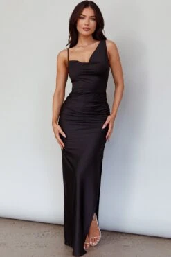 Florentina Thigh Split Maxi Dress Black -Bridal Dr. Denim Store SLCD40414 20BLACK 7