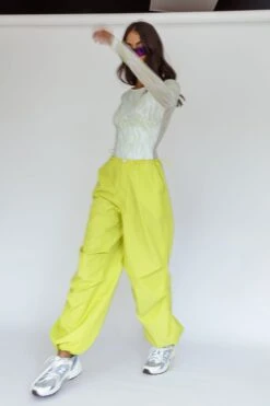 Break Dance Wide Leg Drawstring Pants Lime -Bridal Dr. Denim Store SLCP11834 20LIME 7