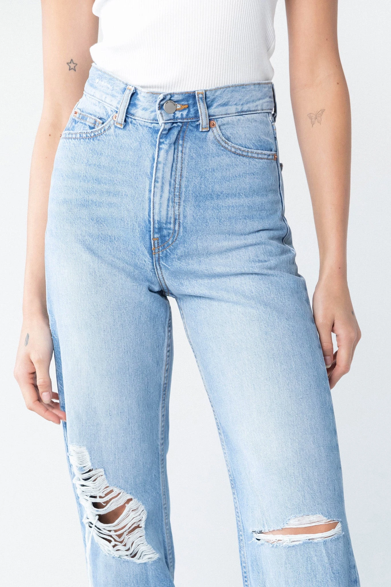 Dr. Denim Dr Denim Echo Jeans Empress Sky Blue Rip 4 Dr. Denim Dr Denim Echo Jeans Empress Sky Blue Rip - Image 4