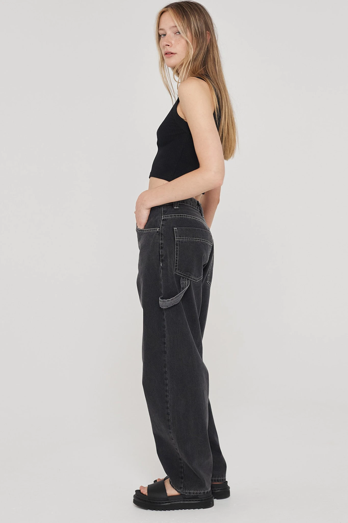 Dr. Denim Dr Denim Faye Worker Concrete Black 2 Dr. Denim Dr Denim Faye Worker Concrete Black - Image 2