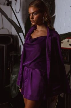 Zylah Satin Shorts Purple -Bridal Dr. Denim Store SLGP3769A 20PURPLE 6