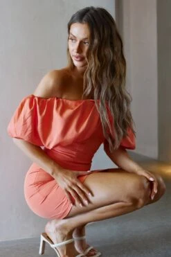 Faraday Off-Shoulder Mini Dress Sunkist -Bridal Dr. Denim Store SLGY1058 20SUNKIST 5