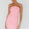 Jordi Foldover Neckline Mini Dress Baby Pink