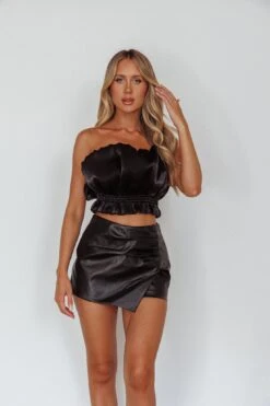 Audra Wrap Look Skort Black -Bridal Dr. Denim Store SLIT3368BLACK 3