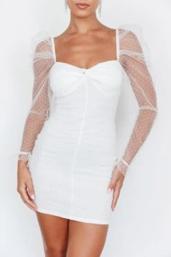 Like Lovers Hail Spot Mini Dress White -Bridal Dr. Denim Store SLJD17431 20WHITE 4