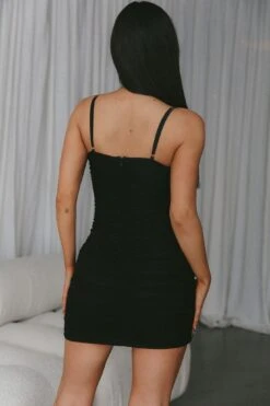 Tristy Ruched Mini Dress Black -Bridal Dr. Denim Store SLMD7915 20BLACK 8