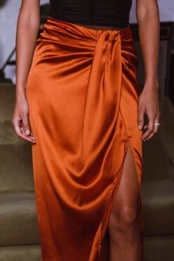 On The Money Gathered Midi Skirt Camel -Bridal Dr. Denim Store SLS13046S 20CAMEL 4