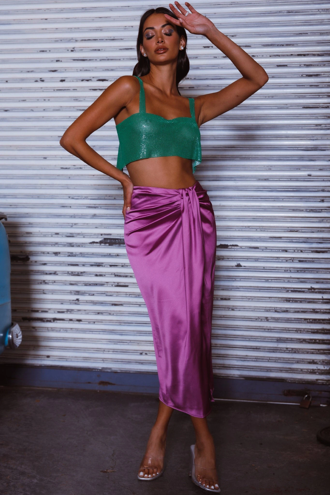 On The Money Gathered Midi Skirt Orchid 6 On The Money Gathered Midi Skirt Orchid - Image 6