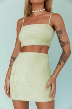Light Speed Fluffy Mini Skirt Pistachio -Bridal Dr. Denim Store SLS13448 S 20PISTACHIO 4