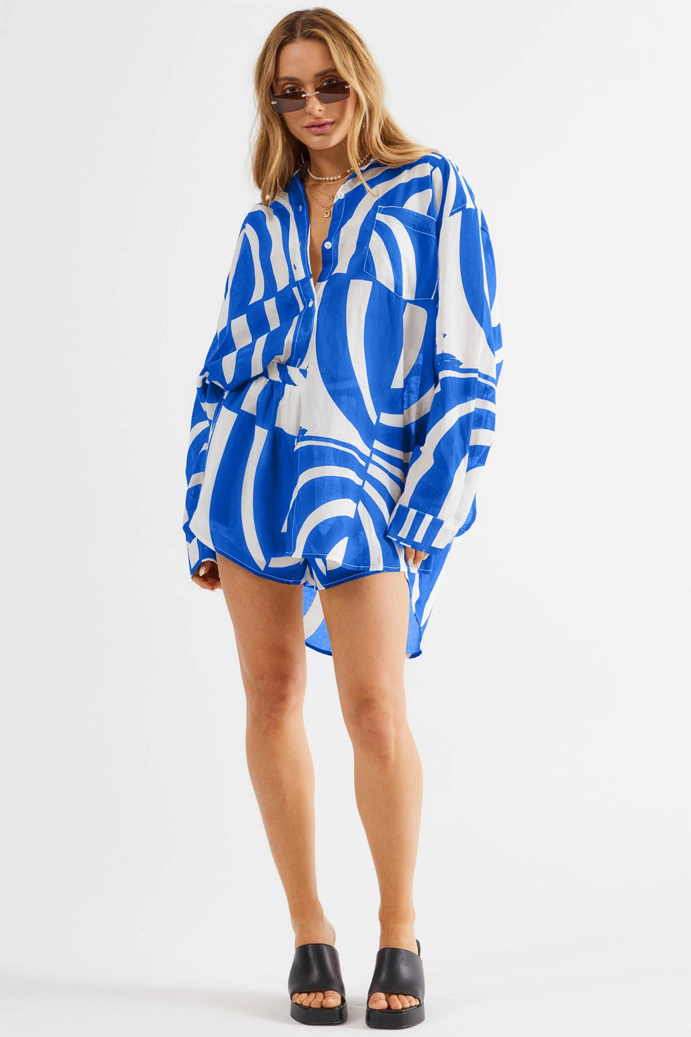 SNDYS Heather Shorts Swirl Blue 3 SNDYS Heather Shorts Swirl Blue - Image 3