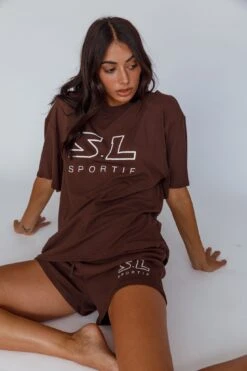 On Track SL Logo Shorts Chocolate 7 On Track SL Logo Shorts Chocolate -Bridal Dr. Denim Store SLST3056D B 20CHOCOLATE 2