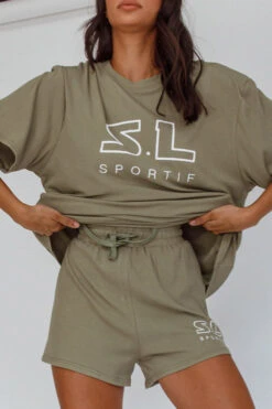 On Track SL Logo Shorts Khaki 11 On Track SL Logo Shorts Khaki -Bridal Dr. Denim Store SLST3056D B 20KHAKI 4