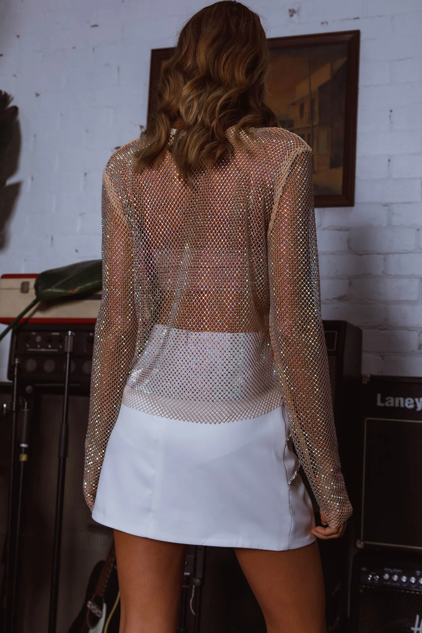 Be Seen Rhinestone Embellished Mini Skirt White 8 Be Seen Rhinestone Embellished Mini Skirt White - Image 8