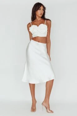 Daze Satin Midi Skirt Cream -Bridal Dr. Denim Store SLYS926 20CREAM 5