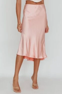 Daze Satin Midi Skirt Pink -Bridal Dr. Denim Store SLYS926 20PINK 4
