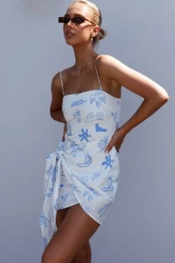 Euro Trip Wrap Mini Dress Nautical White -Bridal Dr. Denim Store SN0019J03 20WHITE 5