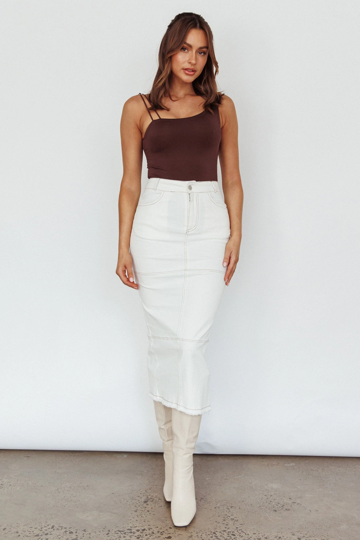 Thalia Pocket Midi Skirt White 3 Thalia Pocket Midi Skirt White - Image 3