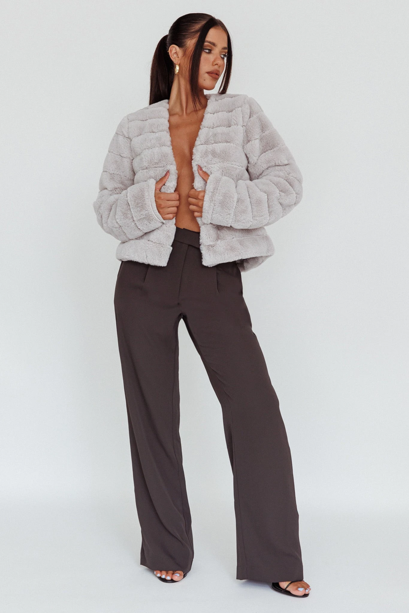 Back To Basics High Waist Pants Charcoal 1 Back To Basics High Waist Pants Charcoal