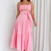 Bondi Waist Tie Maxi Skirt Pink