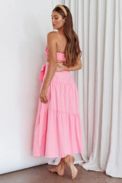 Bondi Waist Tie Maxi Skirt Pink 6 Bondi Waist Tie Maxi Skirt Pink -Bridal Dr. Denim Store SR0008 SPINK 3