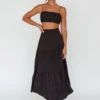 Bondi Waist Tie Maxi Skirt Black