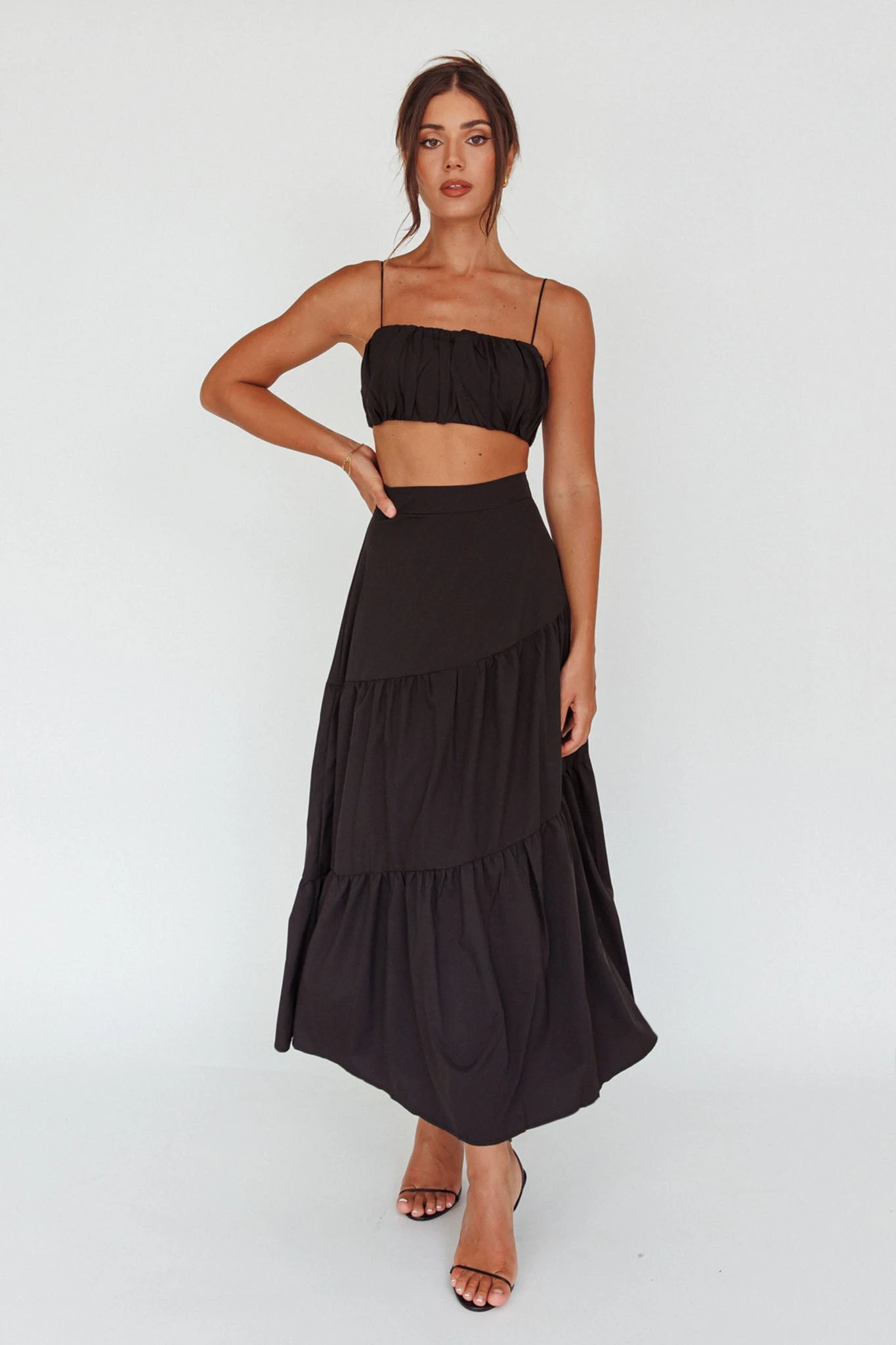 Bondi Waist Tie Maxi Skirt Black 1 Bondi Waist Tie Maxi Skirt Black