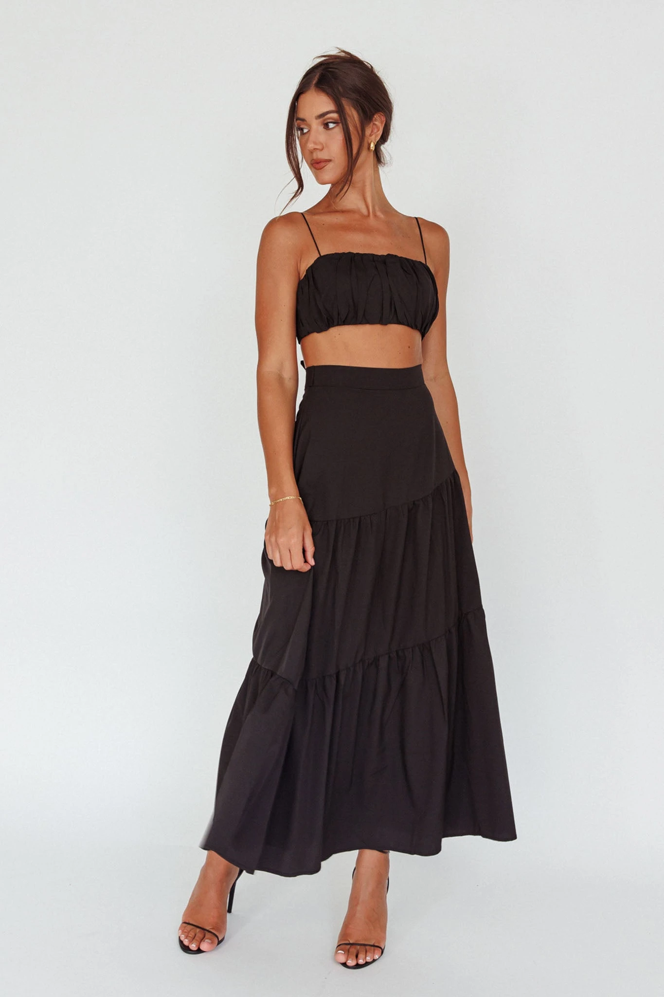 Bondi Waist Tie Maxi Skirt Black 3 Bondi Waist Tie Maxi Skirt Black - Image 3
