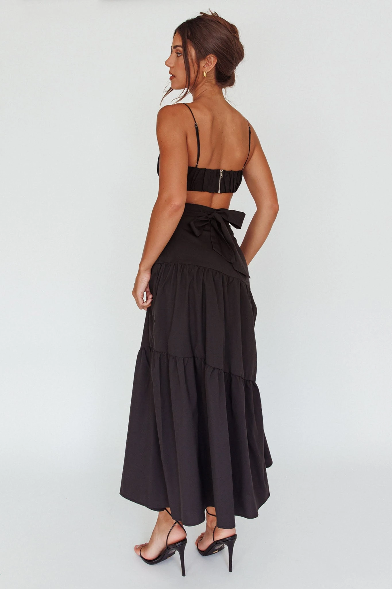 Bondi Waist Tie Maxi Skirt Black 2 Bondi Waist Tie Maxi Skirt Black - Image 2