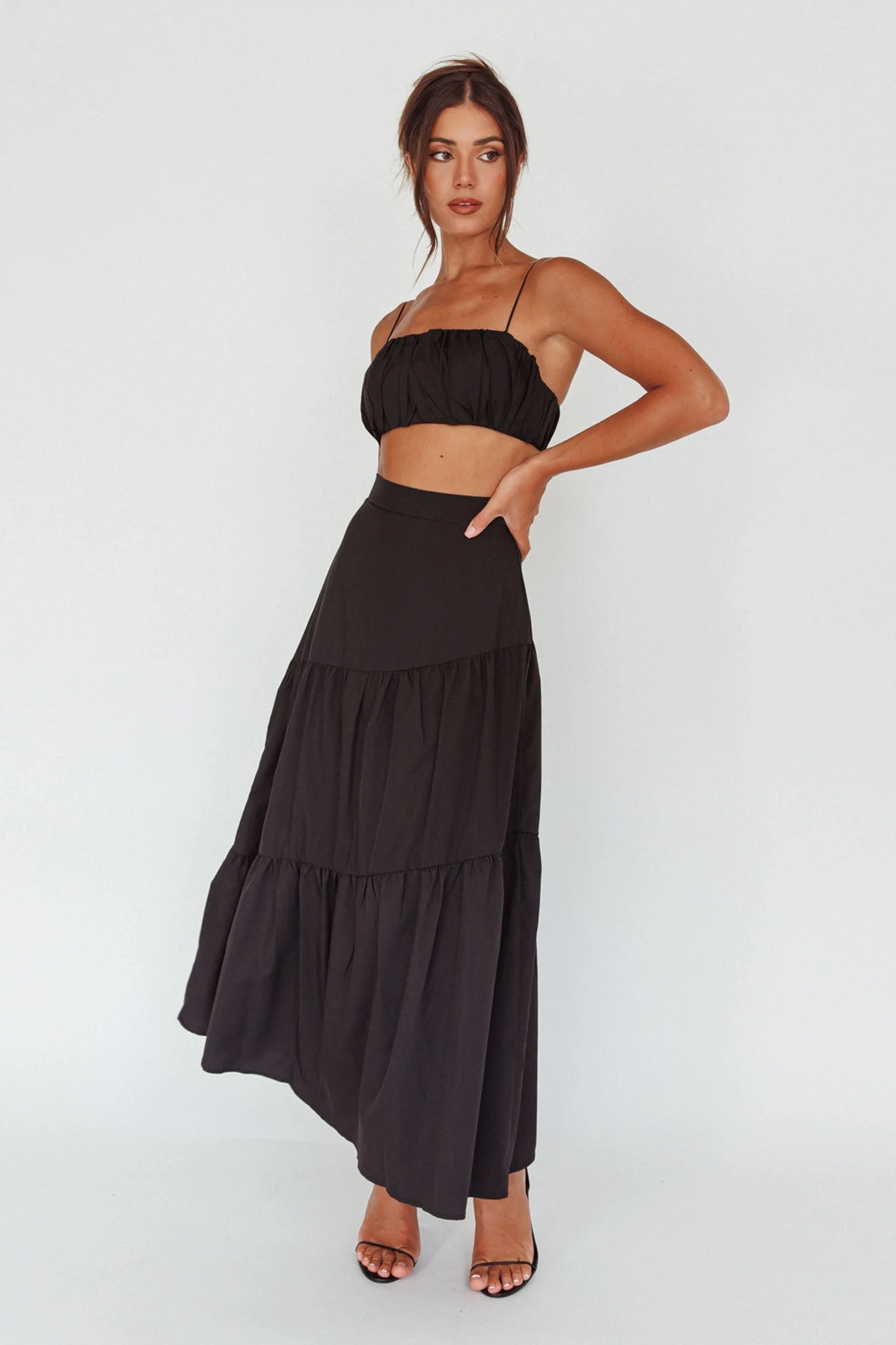 Bondi Waist Tie Maxi Skirt Black 5 Bondi Waist Tie Maxi Skirt Black - Image 5