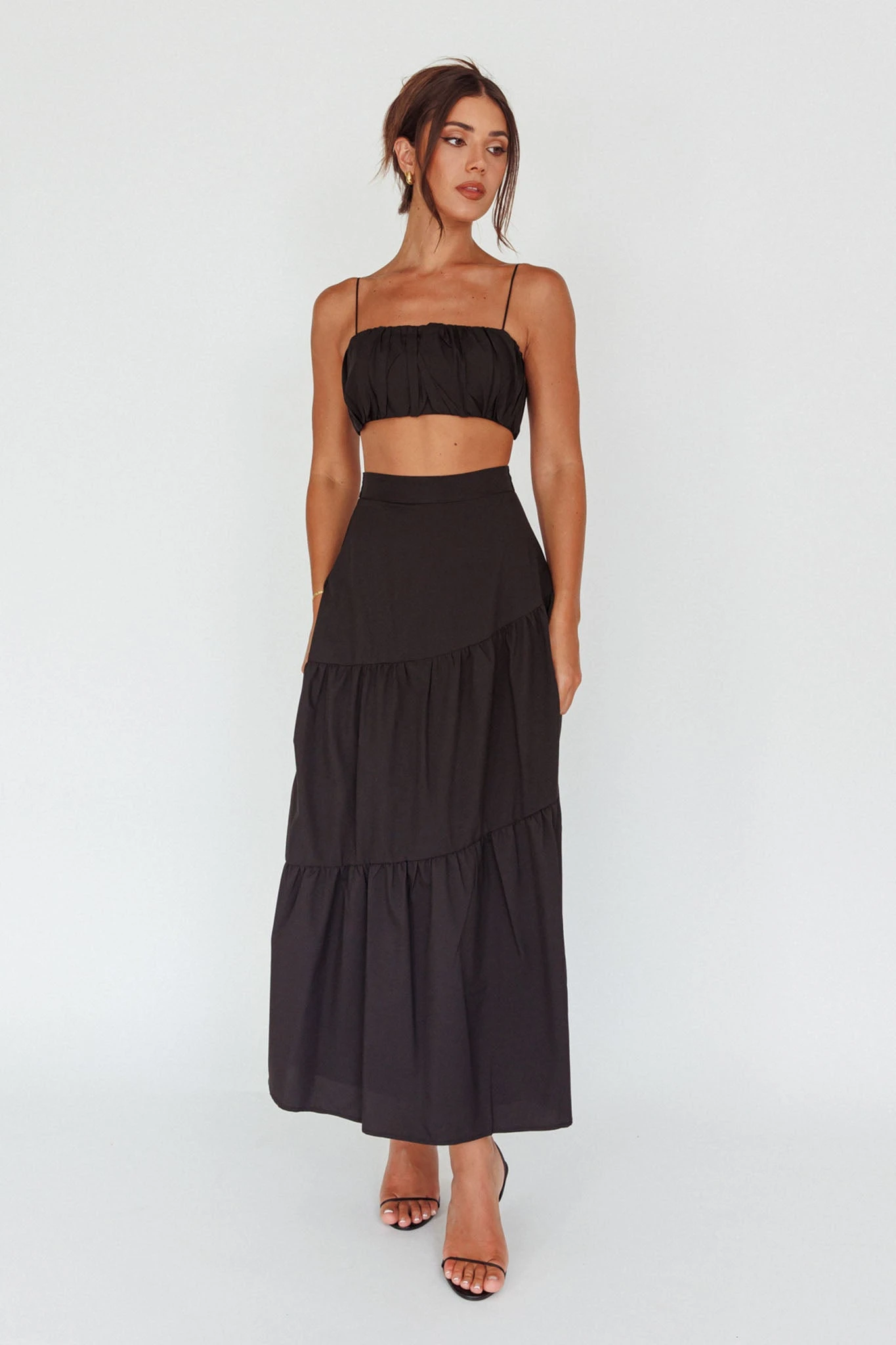 Bondi Waist Tie Maxi Skirt Black 7 Bondi Waist Tie Maxi Skirt Black - Image 7