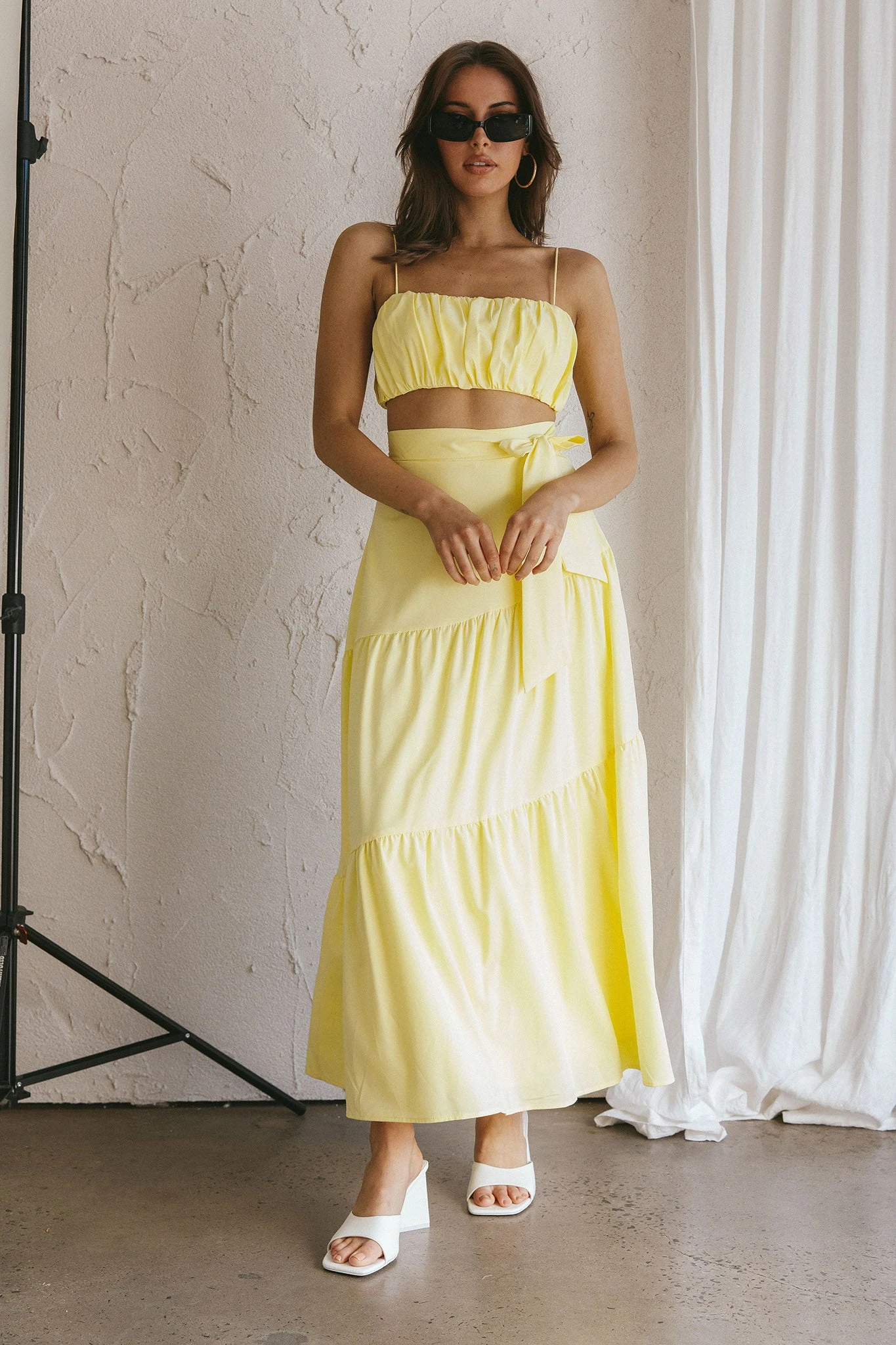 Bondi Waist Tie Maxi Skirt Lemon 8 Bondi Waist Tie Maxi Skirt Lemon - Image 8