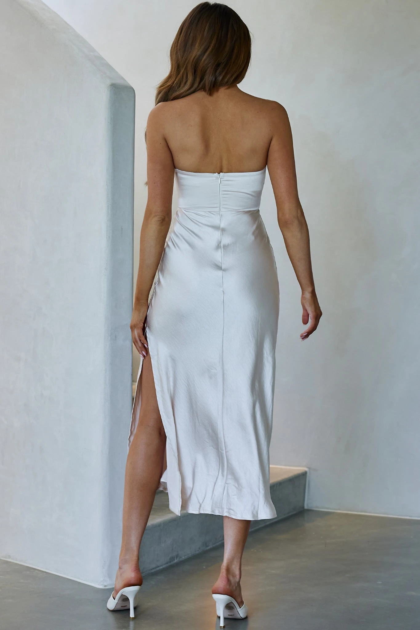 Ma Jolie Strapless Midi Dress Champagne 2 Ma Jolie Strapless Midi Dress Champagne - Image 2