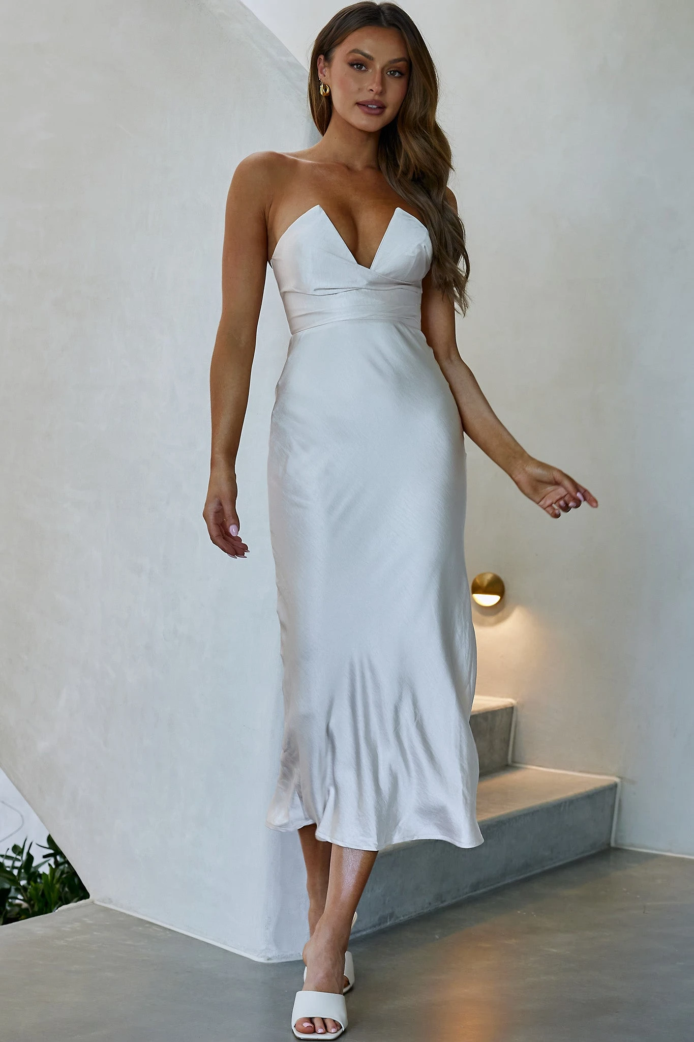 Ma Jolie Strapless Midi Dress Champagne 5 Ma Jolie Strapless Midi Dress Champagne - Image 5