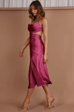 Midnight Muse Strappy Back Midi Dress Fuchsia -Bridal Dr. Denim Store SR0196D 20FUCHSIA 2