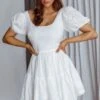 Marirose Tied Back A-Line Mini Dress White