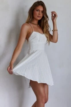 Wishing And Hoping Lace-Up Back Dress White 11 Wishing And Hoping Lace-Up Back Dress White -Bridal Dr. Denim Store SR0341B 20WHITE 4